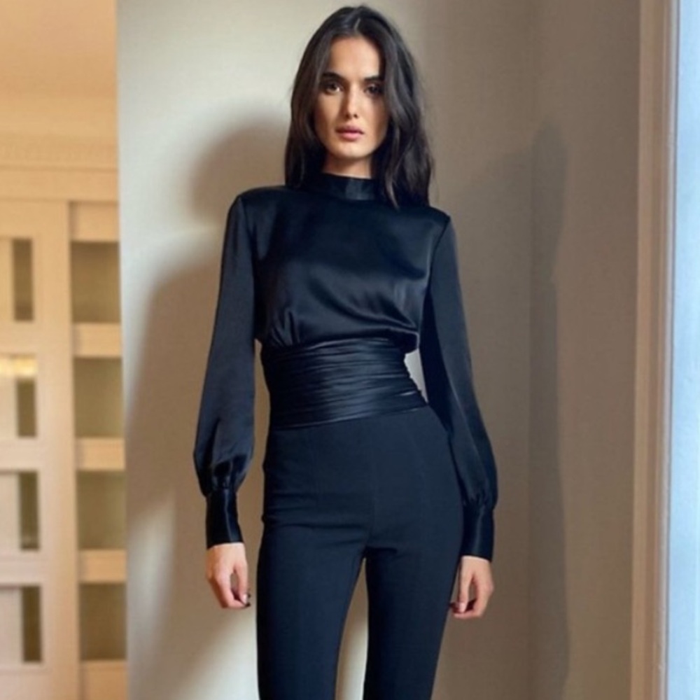 Babaton Rosalina Long Sleeve Blouse Emerald Green